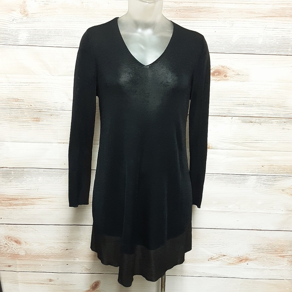 Eileen Fisher Long Sleeve V-neck Shimmer Tunic PM - Picture 2 of 8